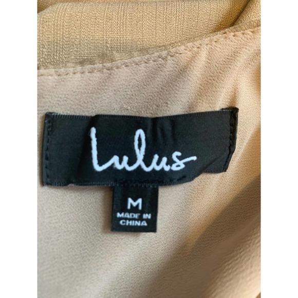 Lulus Beige Shift Dress Size Medium - Picture 7 of 9